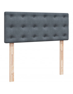 Giroletto a Molle con Materasso Grigio Scuro 120x190 cm Velluto