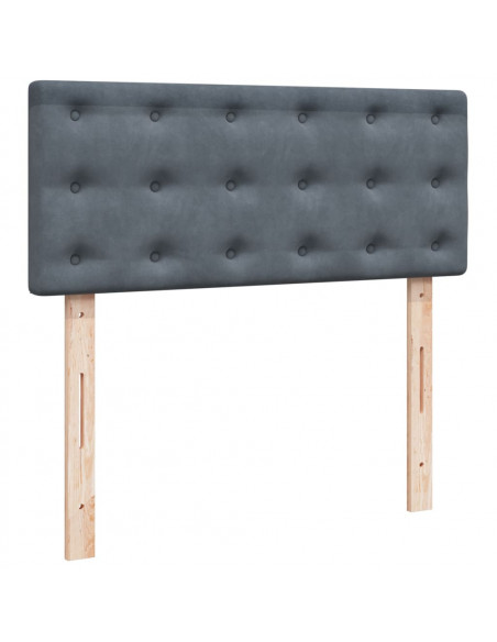 Giroletto a Molle con Materasso Grigio Scuro 120x190 cm Velluto