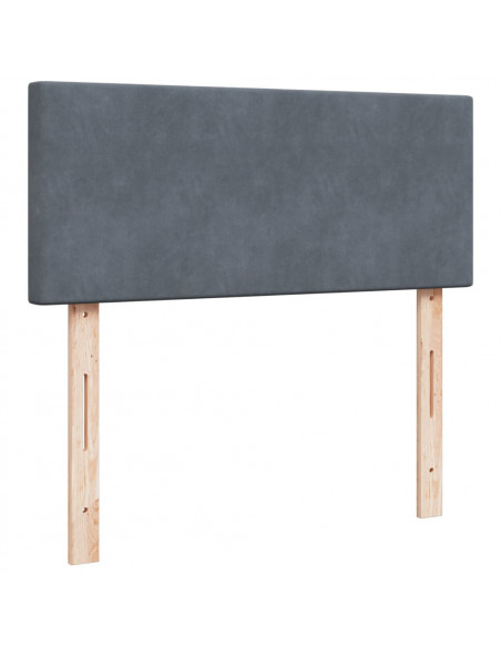 Giroletto a Molle con Materasso Grigio Scuro 120x190 cm Velluto