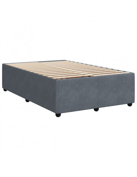 Giroletto a Molle con Materasso Grigio Scuro 120x190 cm Velluto