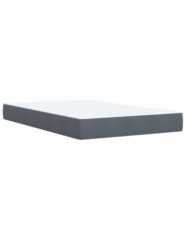 Giroletto a Molle con Materasso Grigio Scuro 120x190 cm Velluto