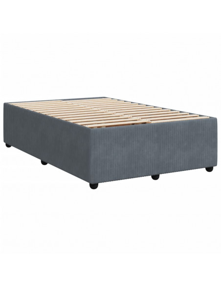 Giroletto a Molle con Materasso Grigio Scuro 120x190 cm Velluto