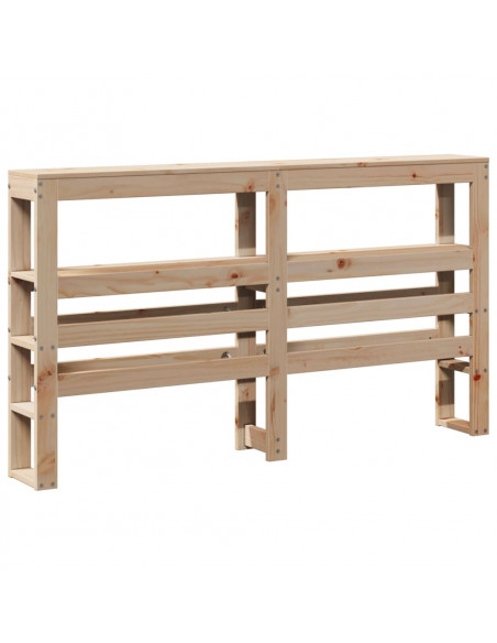 Testiera con Ripiani 140 cm in Legno Massello di Pino