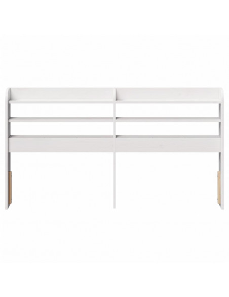 Testiera con Ripiani Bianca 120 cm in Legno Massello di Pino