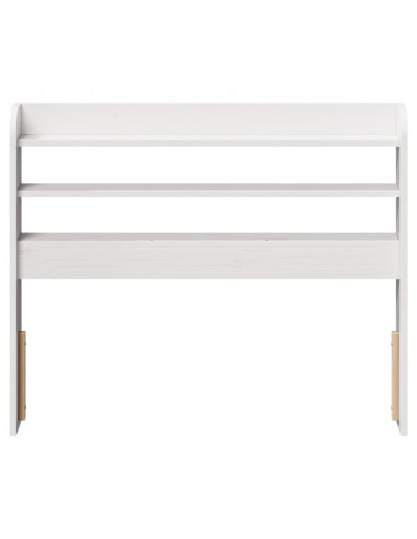 Testiera con Ripiani Bianca 100 cm in Legno Massello di Pino