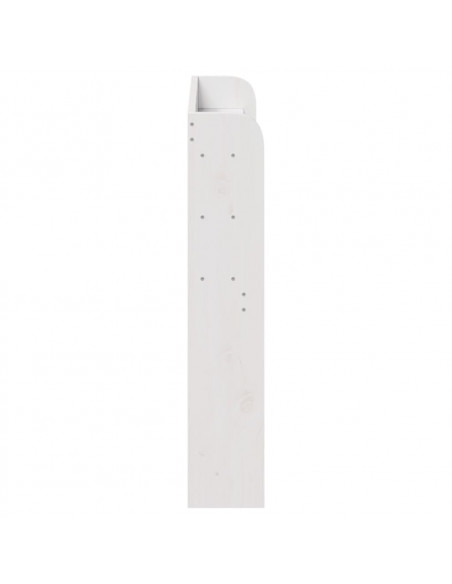 Testiera con Ripiani Bianca 100 cm in Legno Massello di Pino
