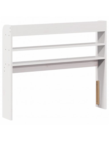 Testiera con Ripiani Bianca 100 cm in Legno Massello di Pino