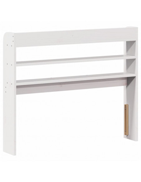 Testiera con Ripiani Bianca 100 cm in Legno Massello di Pino