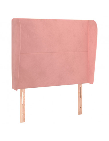 Testiera ad Orecchio Rosa 83x23x118/128 cm in Velluto