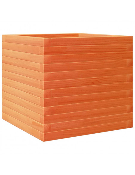 Fioriera Giardino Marrone Cera 50x50x45,5cm Legno Massello Pino