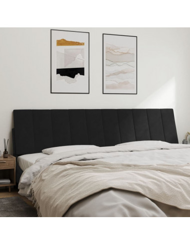 Cuscino Testiera Nero 200 cm in Velluto