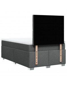 Giroletto a Molle con Materasso Grigio Scuro 120x200 cm Tessuto