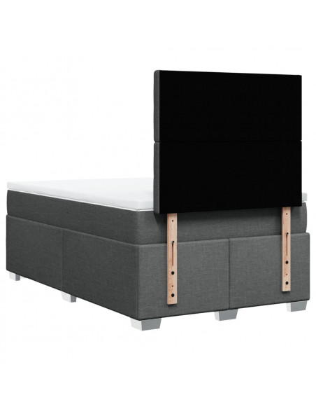 Giroletto a Molle con Materasso Grigio Scuro 120x200 cm Tessuto
