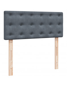 Giroletto a Molle con Materasso Grigio Scuro 120x200 cm Velluto