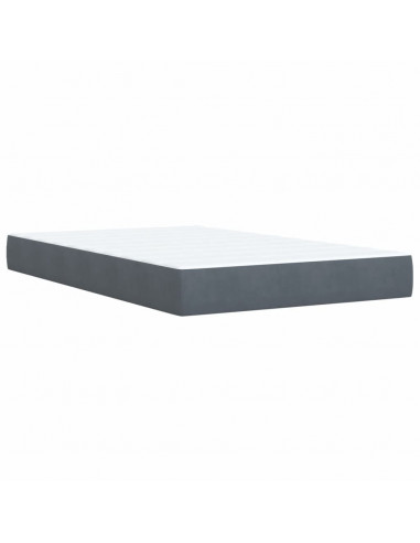 Giroletto a Molle con Materasso Grigio Scuro 120x200 cm Velluto