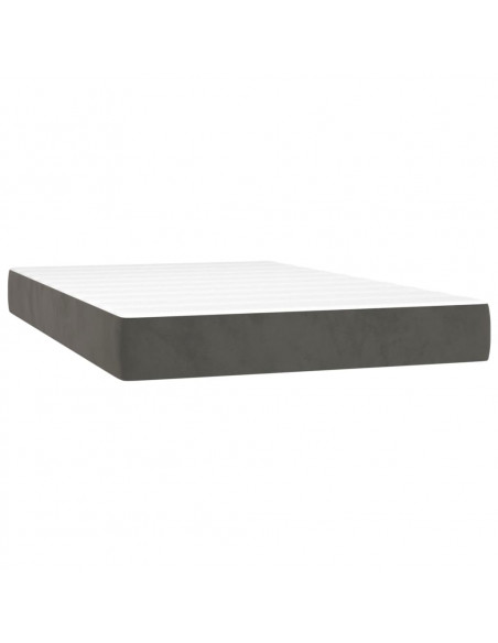 Giroletto a Molle con Materasso Grigio Scuro 120x200 cm Velluto