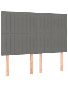 Giroletto a Molle con Materasso Grigio Scuro 140x190 cm Tessuto