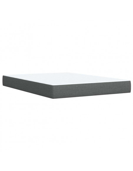 Giroletto a Molle con Materasso Grigio Scuro 140x190 cm Tessuto
