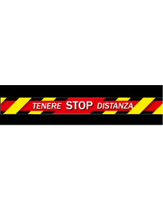 GOUP SOLUTIONS STICKER DA TERRA STOP,TENERE DISTANZA A MANTIENI LA DISTANZA