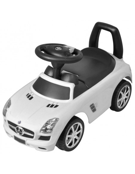 Automobile a Spinta Mercedes Benz Bianca Cavalcabile Bambini