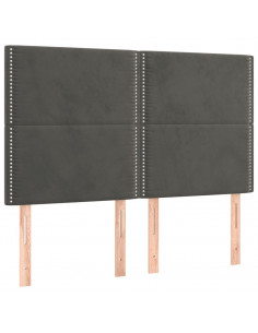 Giroletto a Molle con Materasso Grigio Scuro 140x200 cm Velluto