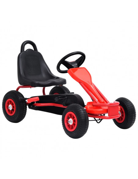 Go Kart a Pedali con Pneumatici Rosso