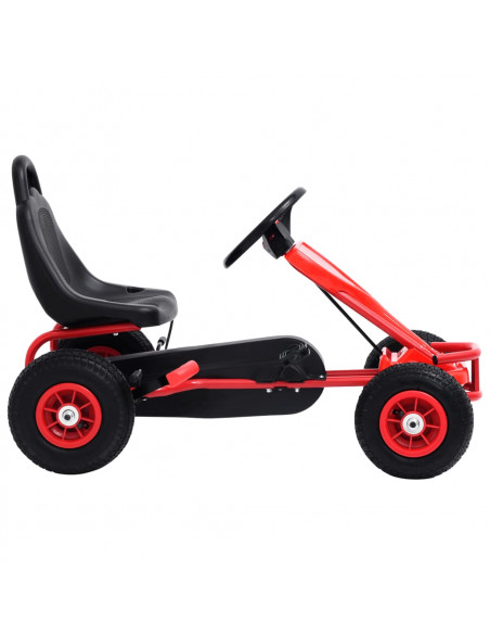 Go Kart a Pedali con Pneumatici Rosso