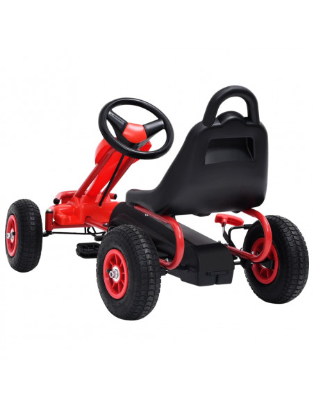 Go Kart a Pedali con Pneumatici Rosso