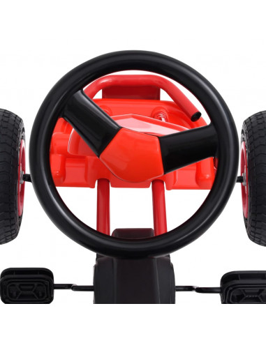 Go Kart a Pedali con Pneumatici Rosso