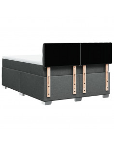 Giroletto a Molle con Materasso Grigio Scuro 140x200cm Tessuto