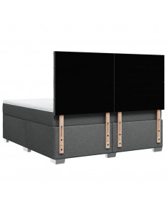 Giroletto a Molle con Materasso Grigio Scuro 180x200 cm Tessuto