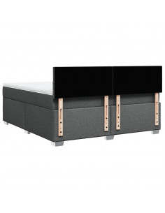 Giroletto a Molle con Materasso Grigio Scuro 180x200 cm Tessuto