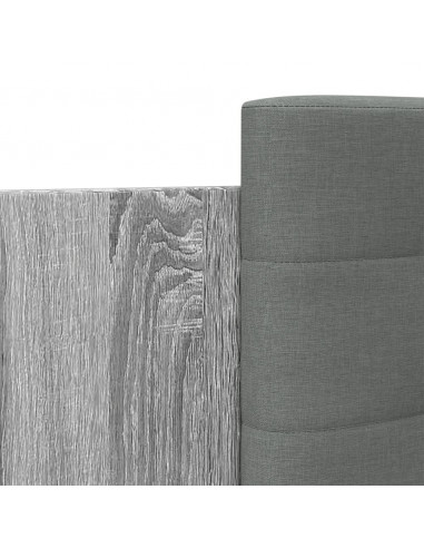 Giroletto con Testiera e LED Grigio Sonoma 100x200 cm