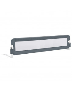 Sponde Letto di Sicurezza Bambini Grigio 180x42cm Poliestere