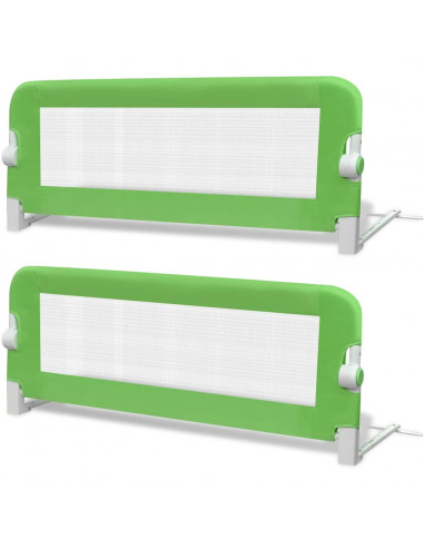 Sponde Letto per la Sicurezza dei Bambini 2 pz Verde 102x42 cm