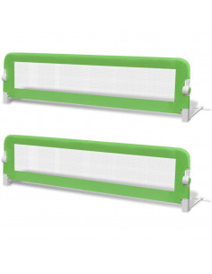 Sponde Letto per la Sicurezza dei Bambini 2 pz Verde 150x42 cm
