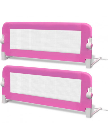 Sponde Letto per la Sicurezza dei Bambini 2 pz Rosa 102x42 cm