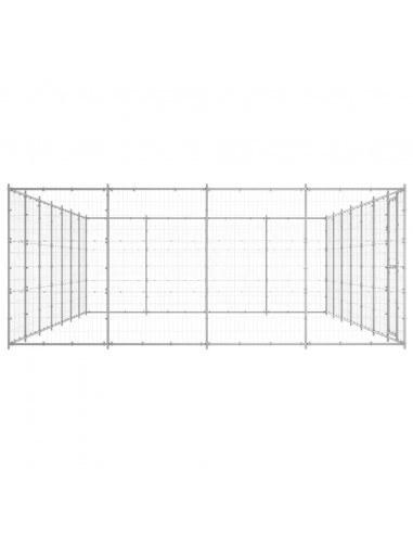 Gabbia per Cani da Esterno in Acciaio Zincato 33,88m²