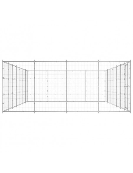Gabbia per Cani da Esterno in Acciaio Zincato 33,88m²
