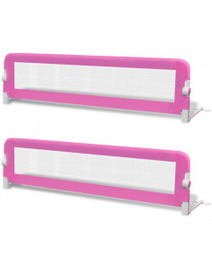 Sponde Letto per la Sicurezza dei Bambini 2 pz Rosa 150x42 cm