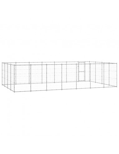 Gabbia per Cani da Esterno in Acciaio Zincato 33,88m²