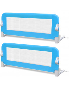 Sponde Letto per la Sicurezza dei Bambini 2 pz Blu 102x42 cm