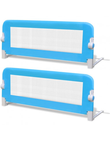 Sponde Letto per la Sicurezza dei Bambini 2 pz Blu 102x42 cm