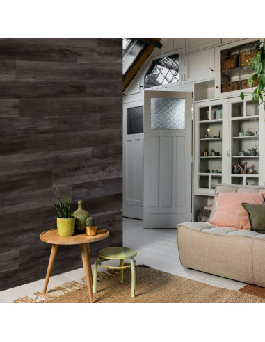WallArt Pannelli Effetto Legno Rovere Stagionato Nero Carbone