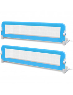 Sponde Letto per la Sicurezza dei Bambini 2 pz Blu 150x42 cm