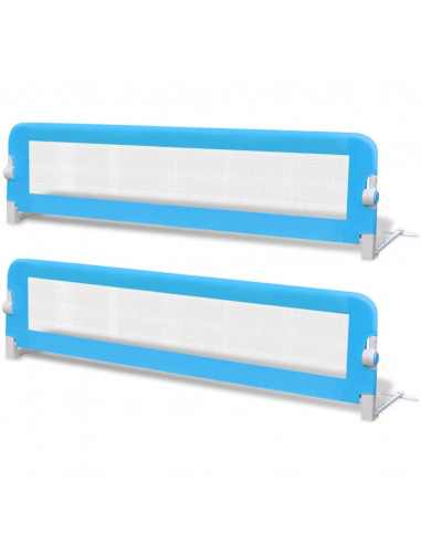 Sponde Letto per la Sicurezza dei Bambini 2 pz Blu 150x42 cm