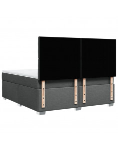 Giroletto a Molle con Materasso Grigio Scuro 180x200 cm Tessuto