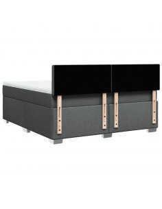 Giroletto a Molle con Materasso Grigio Scuro 180x200 cm Tessuto