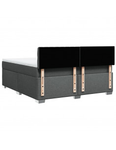 Giroletto a Molle con Materasso Grigio Scuro 180x200 cm Tessuto