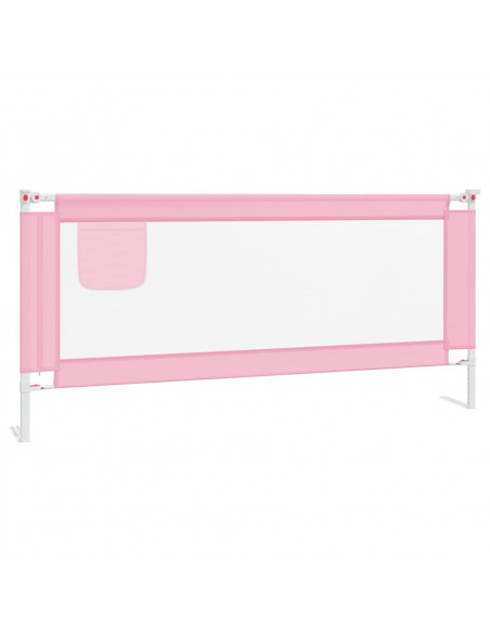 Sponda Letto di Sicurezza per Bambini Rosa 200x25 cm in Tessuto